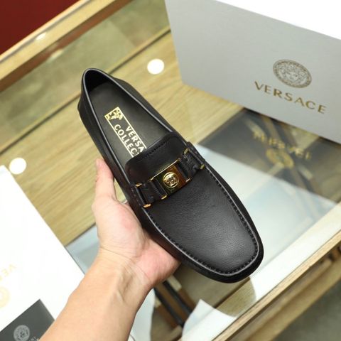 Giày lười VERSACE* da bò lỳ đẹp SIÊU CẤP khoá vàng