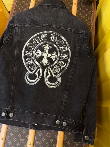 Áo khoác jeans nam chrome hearts* lưng in hoạ tiết đẹp SIÊU CẤP