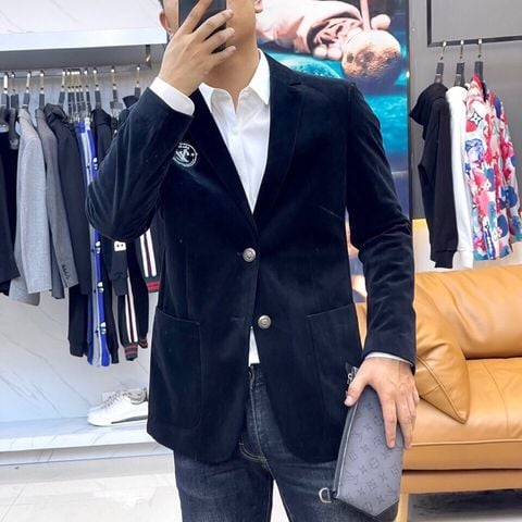 Áo vest nam nhung đen ve sam  Hoài Giang shop