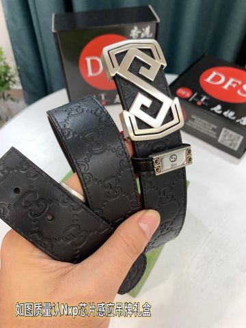 Belt nam GUCCI* dây da bò dập hoạ tiết Logo đẹp