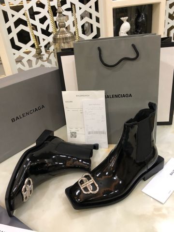 Boot nam Balenciaga* cổ lỡ da bóng mờ