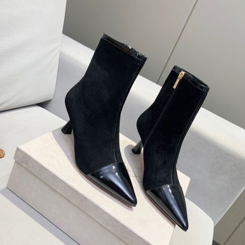 Boot JIMMY* CHOO* da lộn mũi bọc da bóng