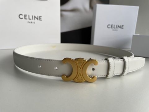 Belt nữ celine* bản 2,5cm dây da bò mặt Logo vàng