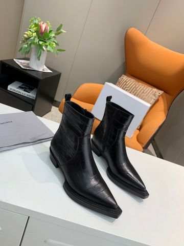 Boot BALENCIAGA* cổ lỡ vân cá sấu mũi nhọn kiểu đẹp độc SIÊU CẤP