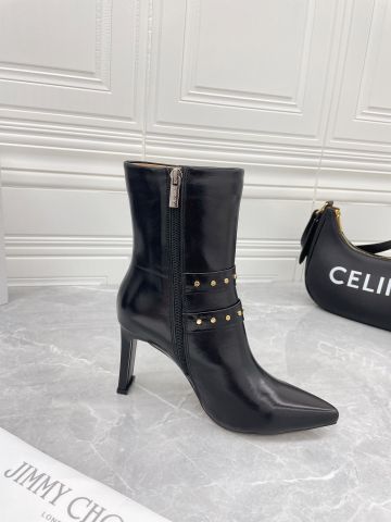 Boot JIMMY* CHOO* cổ lỡ cao 9cm da bò