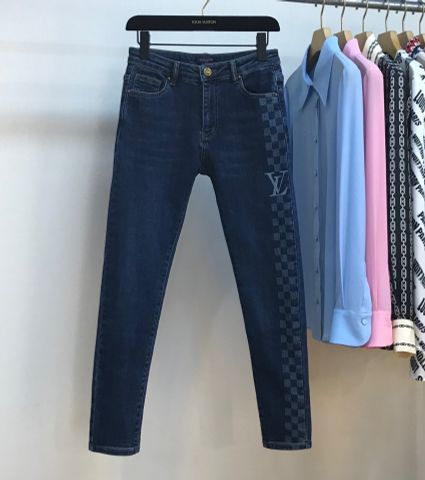 Quần jeans nữ LV* in hoạ tiết karo đẹp SIÊU CẤP size 36-42