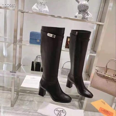 Boot Hermes* cổ cao gần gối da bò lỳ mềm khoá vàng đẹp SIÊU CẤP