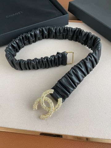Belt nữ chanel* bản 3cm dây da bò chun thắt váy