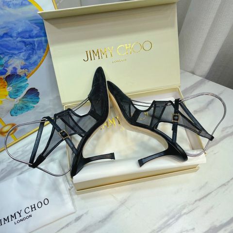 Giày cao gót JIMMY* CHOO* lưới cao 8,5cm đẹp sang màu đen và vàn