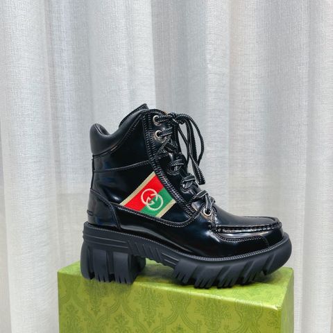 Boot GUCCI* da bóng buộc dây dáng khoẻ cao cấp