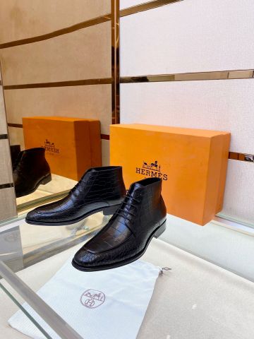 Giày nam cao cổ Hermes* vân cá sấu buộc dây đẹp lịch lãm SIÊU CẤP