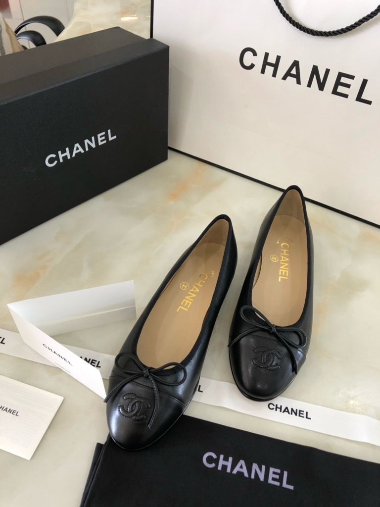 Giày Bệt Chanel Đính Nơ Màu Đen Đẹp #28 Giày Bệt Chanel Đính Nơ Màu Đen Đẹp