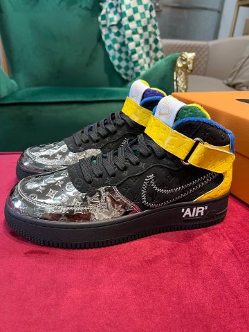 Sneaker LV* x off white x nike cao cổ cho nam da bóng dập Monogram đẹp độc VIP 1:1