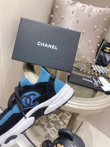 Giày thể thao nữ Chanel* da lộn phối len đẹp SIÊU CẤP