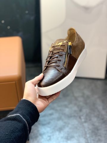 Giày nam buộc dây Giuseppe* zanotti* da tăm phối da lộn màu nâu kéo khoá