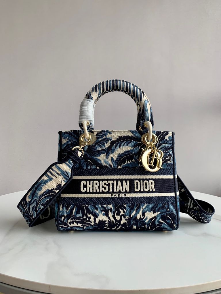 Túi Dior nữ Saddle bag Blue Dior Oblique Embroidery