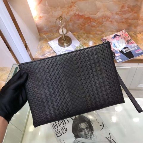 Clutch Bottega* Veneta* nam nữ sz 28cm da bò đan đẹp SIÊU CẤP