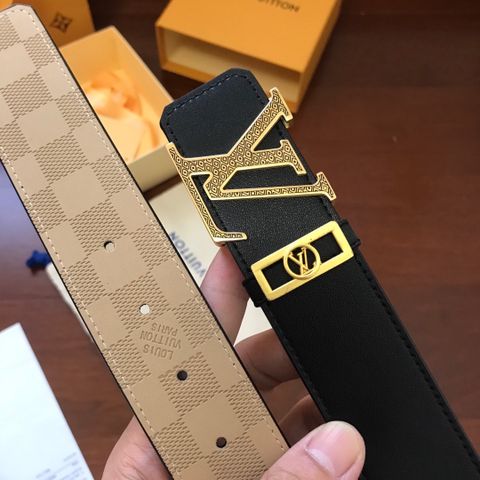 Belt nam LV* mặt trạm vân dây da bản 3,8cm