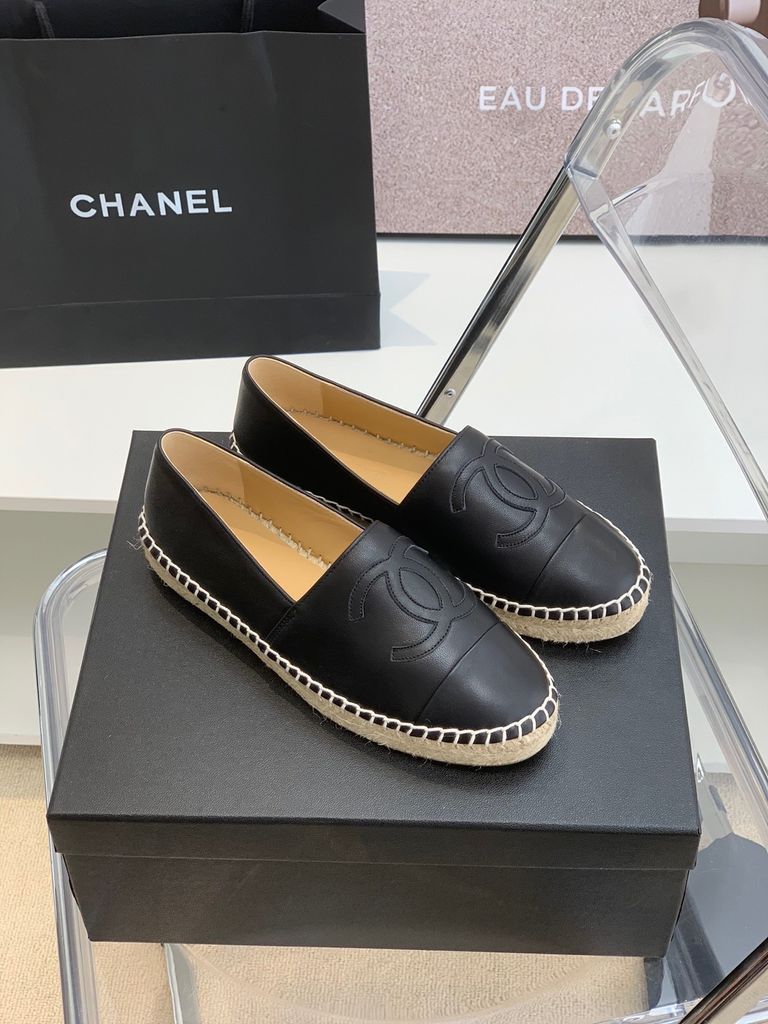 giày lười chanel đen da nỉ đế cói Lazadavn #43 giày lười chanel đen da nỉ đế cói Lazadavn