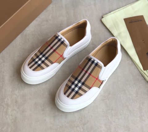 Giày slip on nam BURBERRY* SIÊU CẤP da bò lỳ phối kẻ siêu đẹp có 2 màu