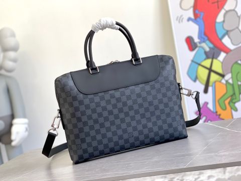 Túi nam LV* hoạ tiết karo xám size 37cm hàng cao cấp