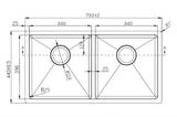 Chậu rửa chén bát Konox KN7544DUB