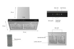 Máy hút mùi gắn tường chữ T Sunhouse MMB6817-70