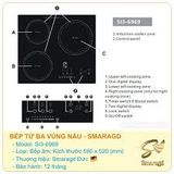 Bếp điện từ âm Smaragd SI3-6969 3 vùng nấu