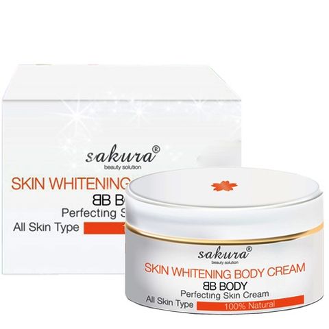  Kem dưỡng thể trang điểm trắng da Sakura Skin Whitening BB Body Cream 