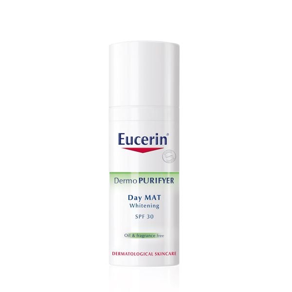 Kem dưỡng làm sáng da ban ngày dành cho da mụn Eucerin Dermo Purifyer Day Mat Whitening SPF30