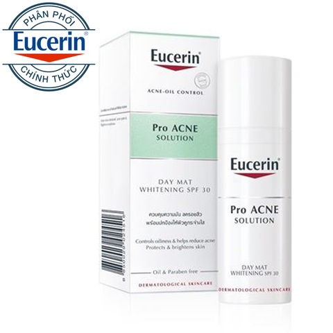  Kem Dưỡng Trắng, Chống Nắng Ban Ngày cho Da Mụn Eucerin Pro ACNE Day Mat Whitening SPF30 