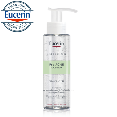 Gel rửa mặt Eucerin ProAcne Cleansing Gel cho da nhờn mụn 200ml