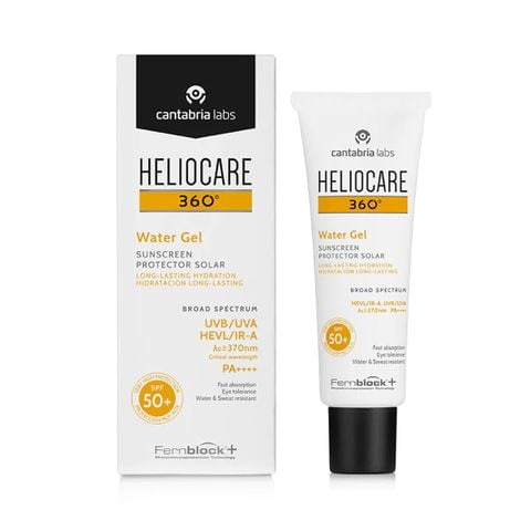  Heliocare 360° Water Gel SPF 50 Gel chống nắng phổ rộng, cấp ẩm và bảo vệ da khỏi UVA, UVB, Hevis, IR-A 