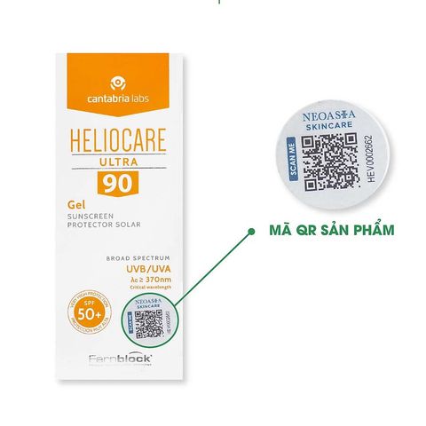  Gel chống nắng phổ rộng dưới nhiệt độ cao Heliocare Ultra 90 Gel Sunscreen SPF50+ (50ml) 