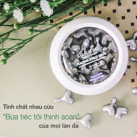  Serum dưỡng trắng da chống lão hóa nhau thai cừu Sakura Placenta COQ10 serum 