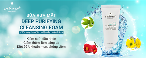  Sữa rửa mặt trị mụn Sakura Deep Purifying Cleansing Foam 