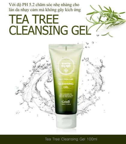  Sữa rửa mặt làm sạch da Grinif Tea Tree Cleasing Gel 