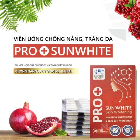  Viên uống chống nắng, trắng da Pro+ Sunwhite Deep Blue Health 60 viên 