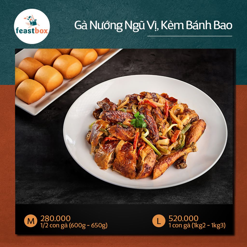 Gà Nướng Ngũ Vị - Bánh Bao