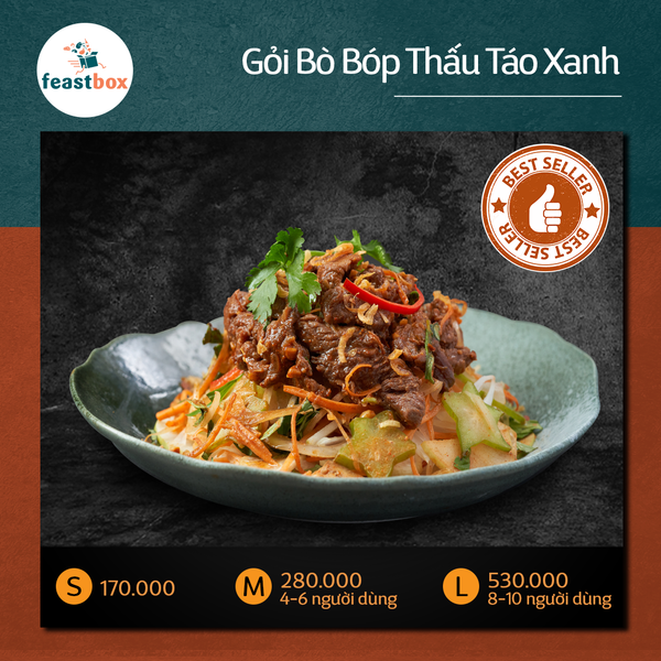  Gỏi bò bóp thấu với táo xanh 