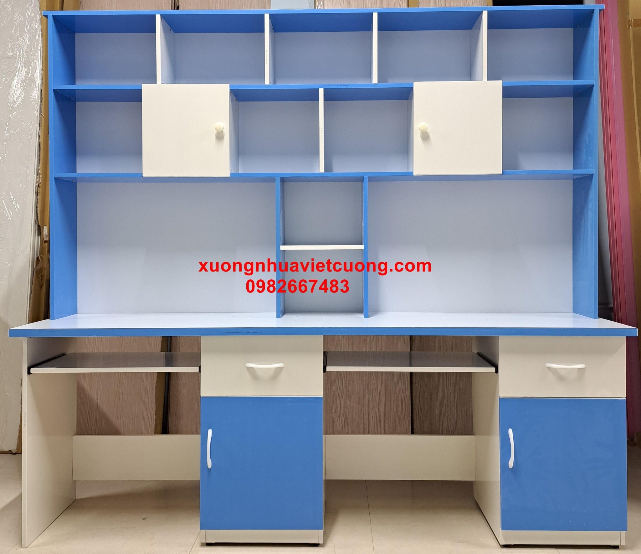 BÀN HỌC ĐÔI 2M NHỰA LIỀN GIÁ SÁCH BHD265