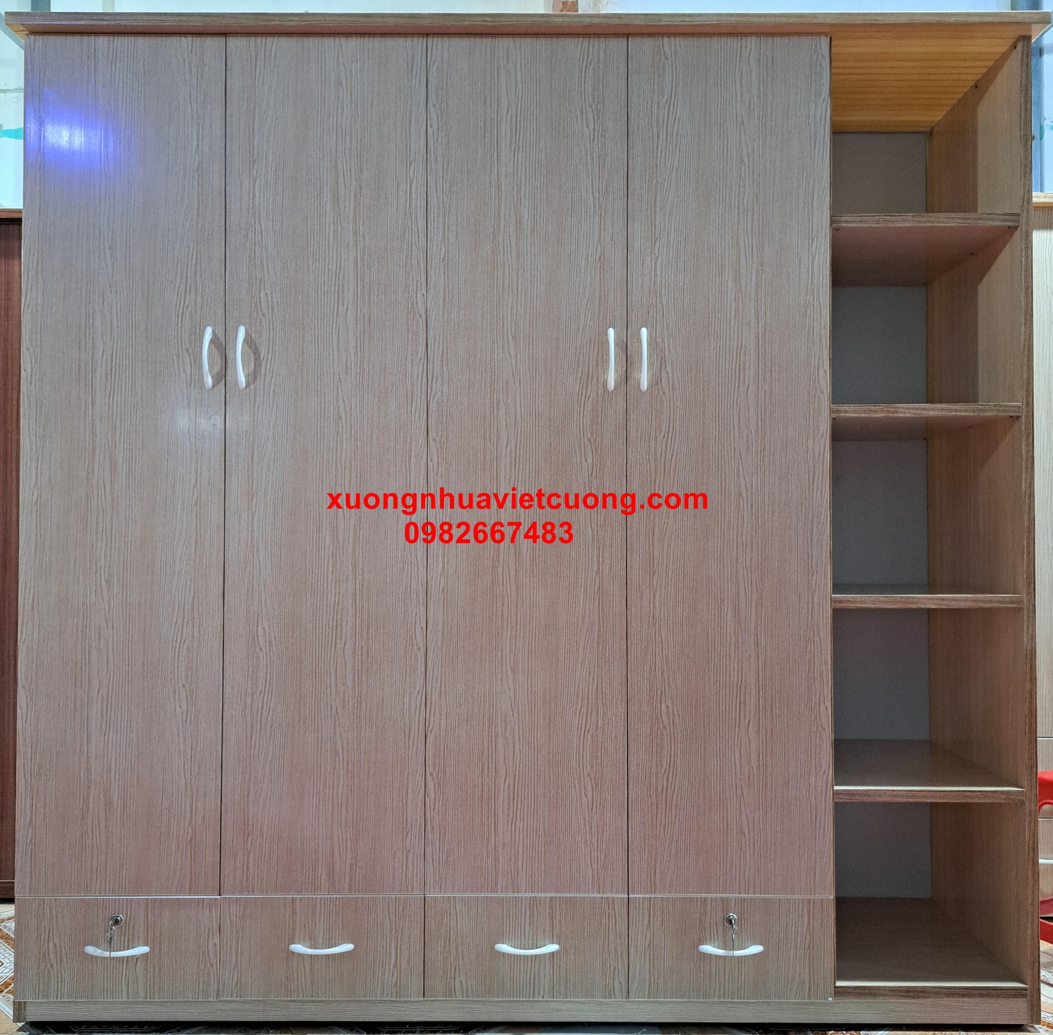 TỦ NHỰA 5 BUỒNG CÓ KỆ ATT519