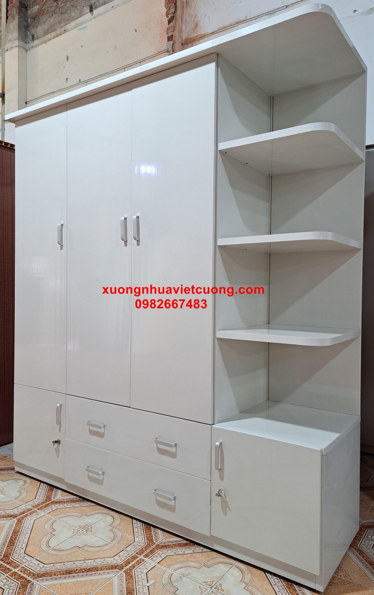 TỦ QUẦN ÁO NHỰA 3 CÁNH CÓ KỆ ATT510