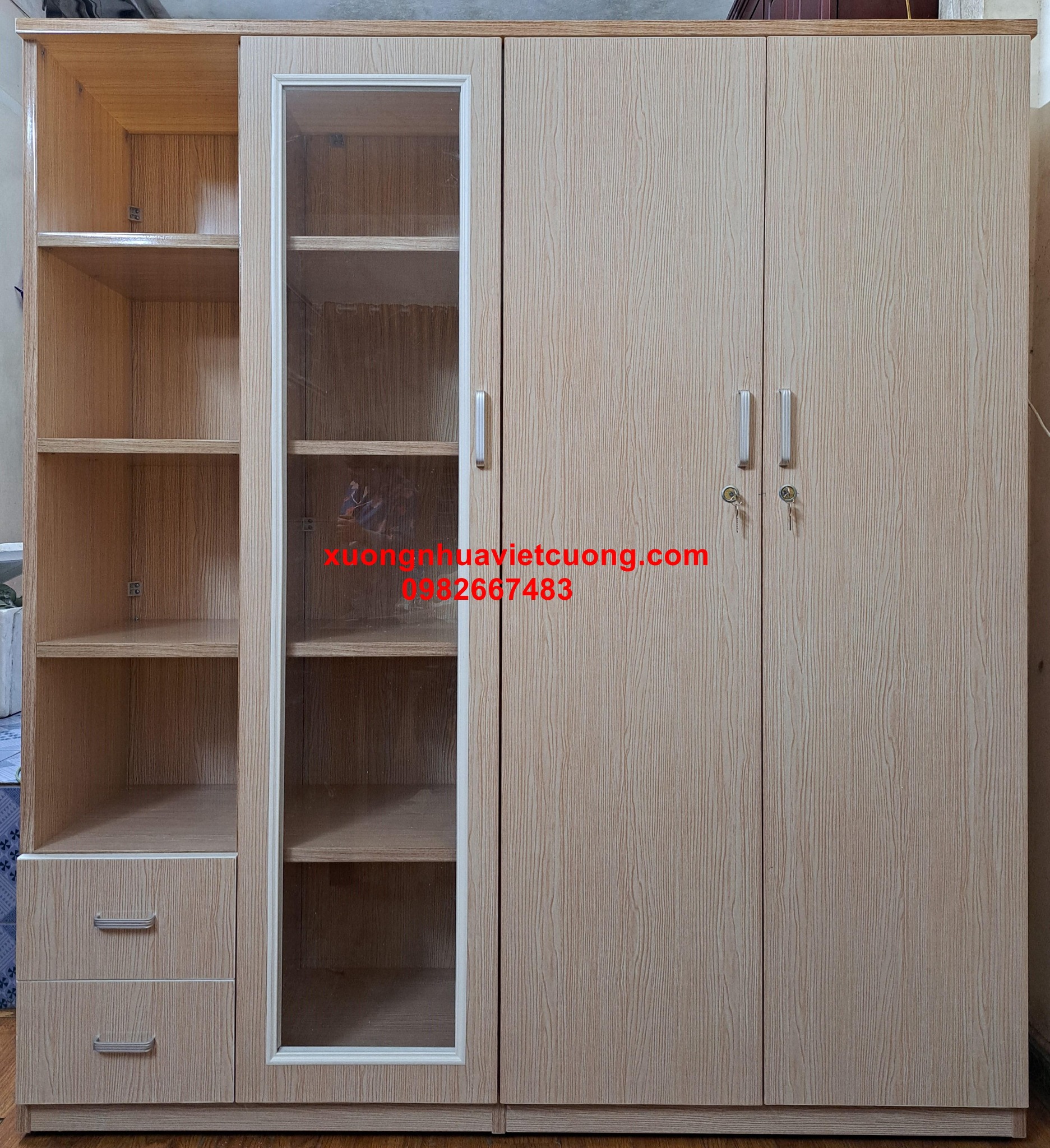 TỦ NHỰA 4 BUỒNG CÓ KỆ ATT517