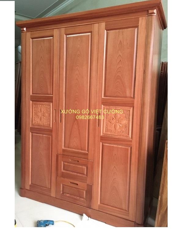 TỦ GỖ 3 CÁNH XOAN ĐÀO TG310