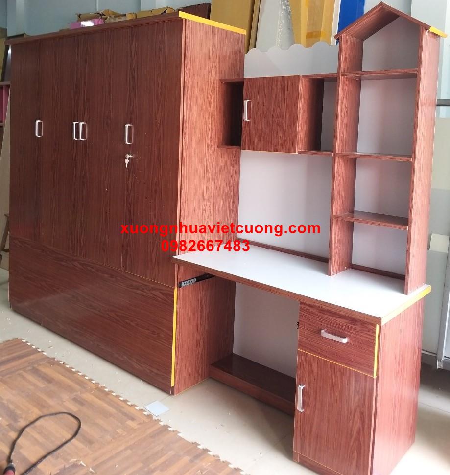 BÀN HỌC NHỰA LIỀN TỦ QUẦN ÁO BHA35