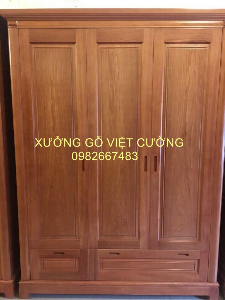 TỦ  GỖ 3 CÁNH XOAN ĐÀO TG308
