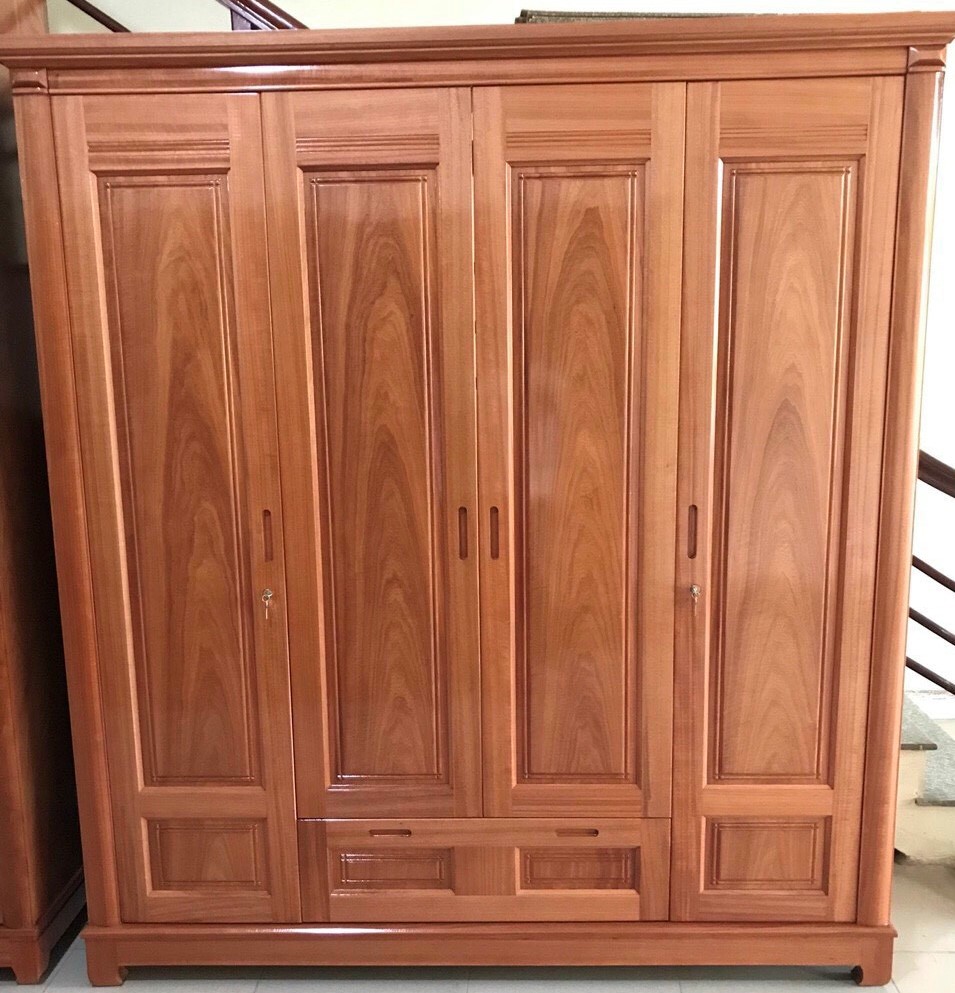 Tủ Gỗ 4 Cánh, Tủ Gỗ 4 Buồng, Tủ Gỗ Xoan 4 Cánh, Tủ Gỗ Sồi, Tủ Gỗ Thịt –  Xưởng Nhựa Việt Cường