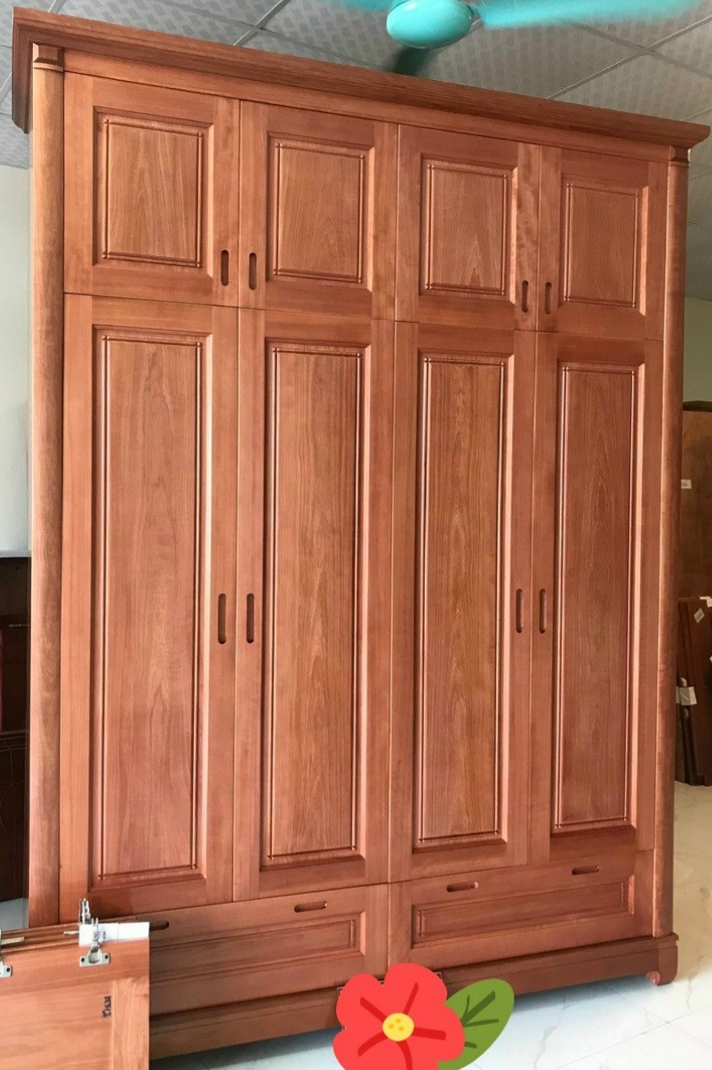 TỦ GỖ XOAN ĐÀO 4 CÁNH TG418