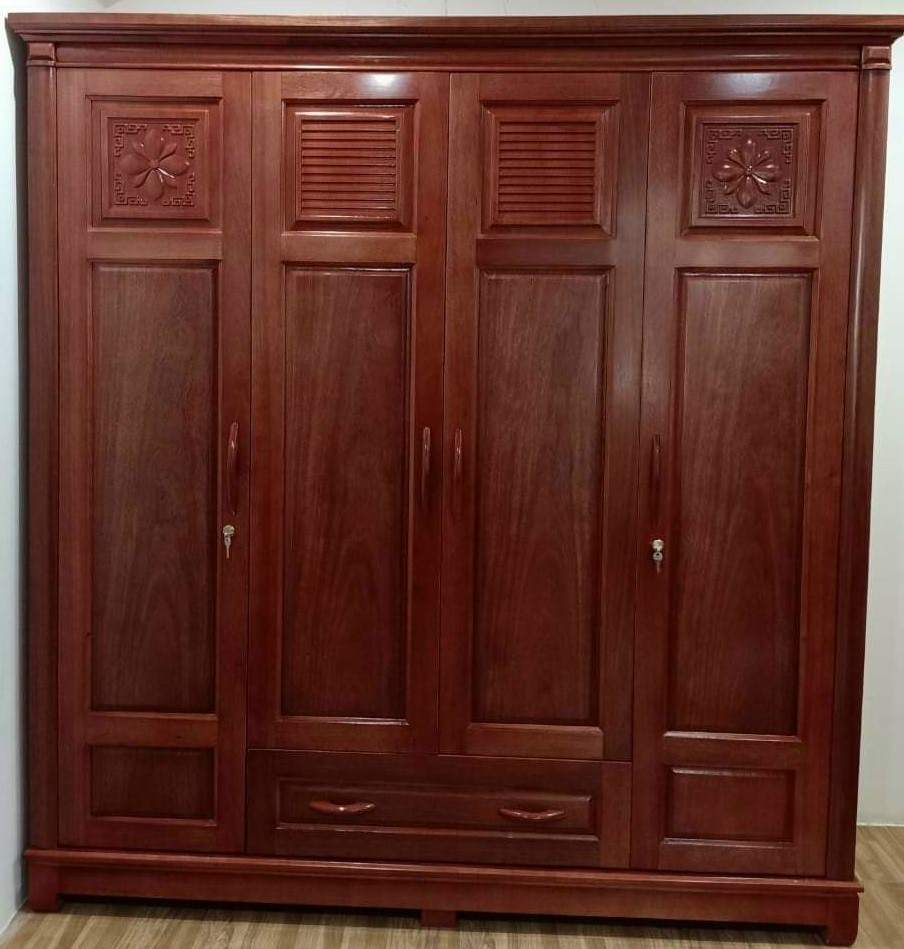 TỦ GỖ LÁT 4 CÁNH TG412